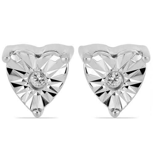 0.012 CT G-H, I2-I3 WHITE DIAMOND DOUBLE CUT STERLING SILVER EARRINGS WITH MAGICAL TIKLI SETTING #VE030944